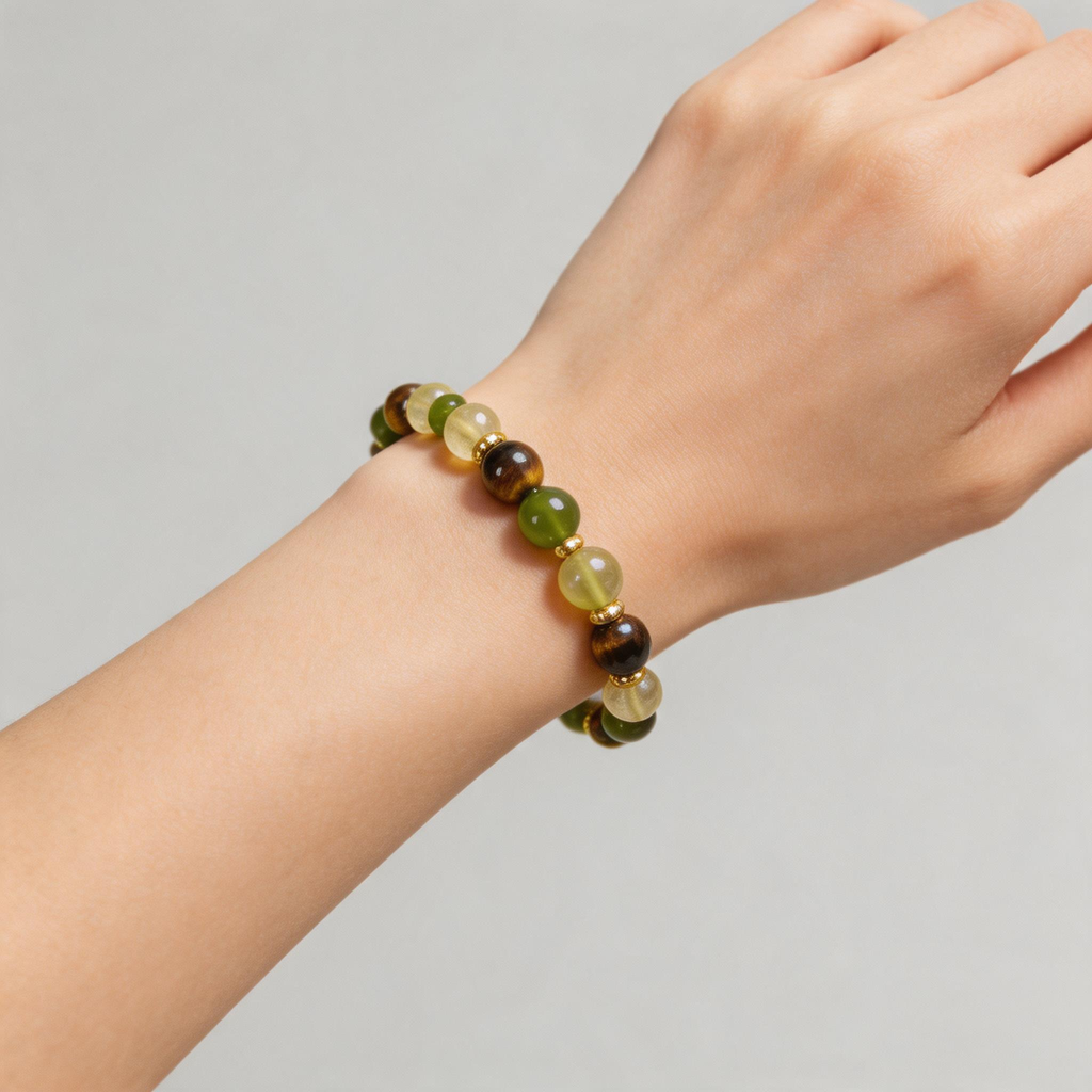Citrine, Aventurine & Tiger's Eye Bracelet — Prosperity & Protection