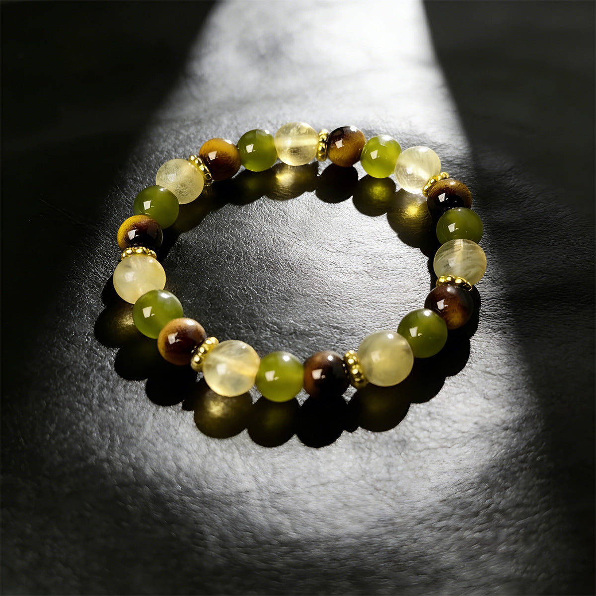 Citrine, Aventurine & Tiger's Eye Bracelet — Prosperity & Protection