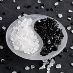 White Marble Yin-Yang Bagua Organizer Platter — Feng Shui Energy Balance & Crystal Display