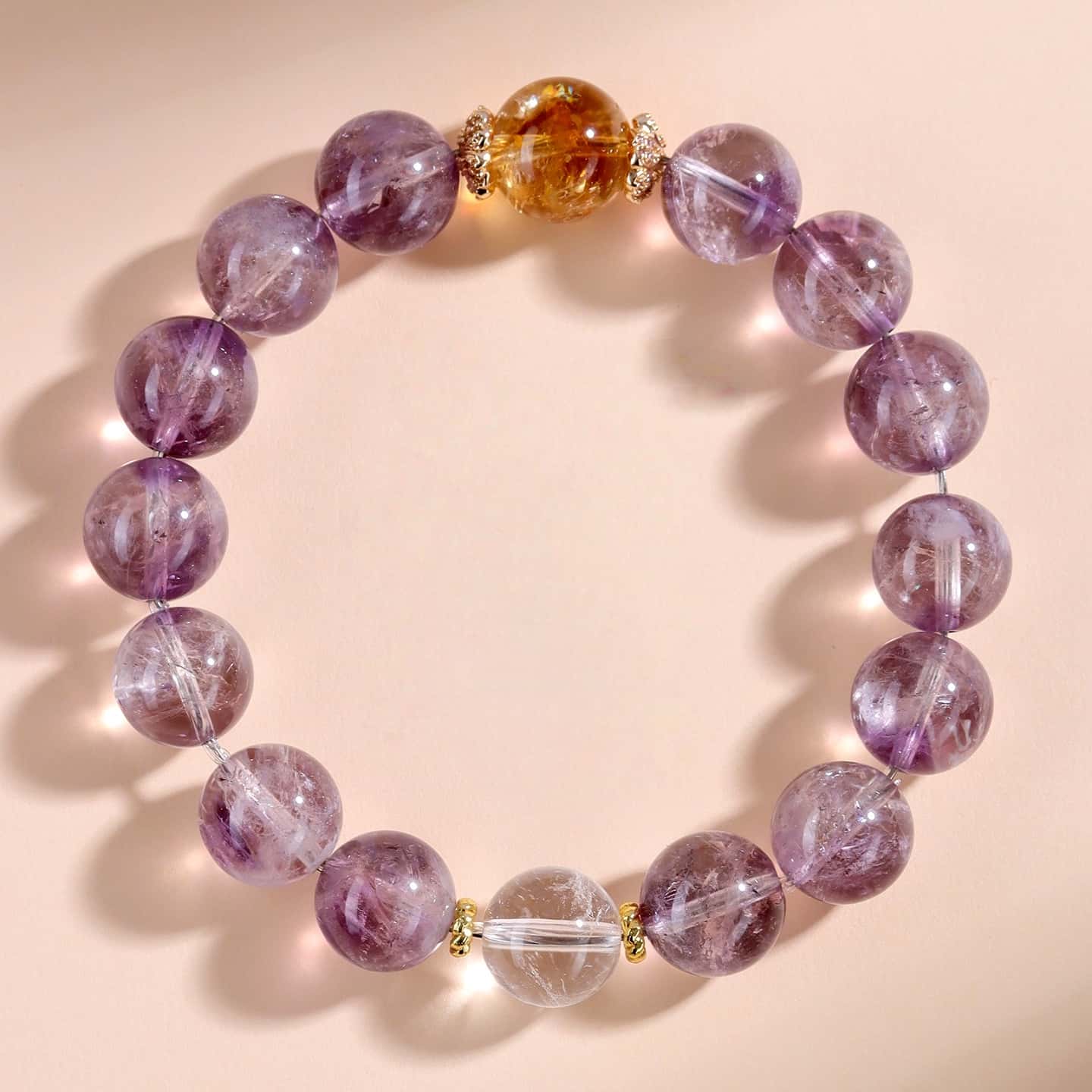 Amethyst, Citrine & Clear Quartz Bracelet — Amplify Your Intentions